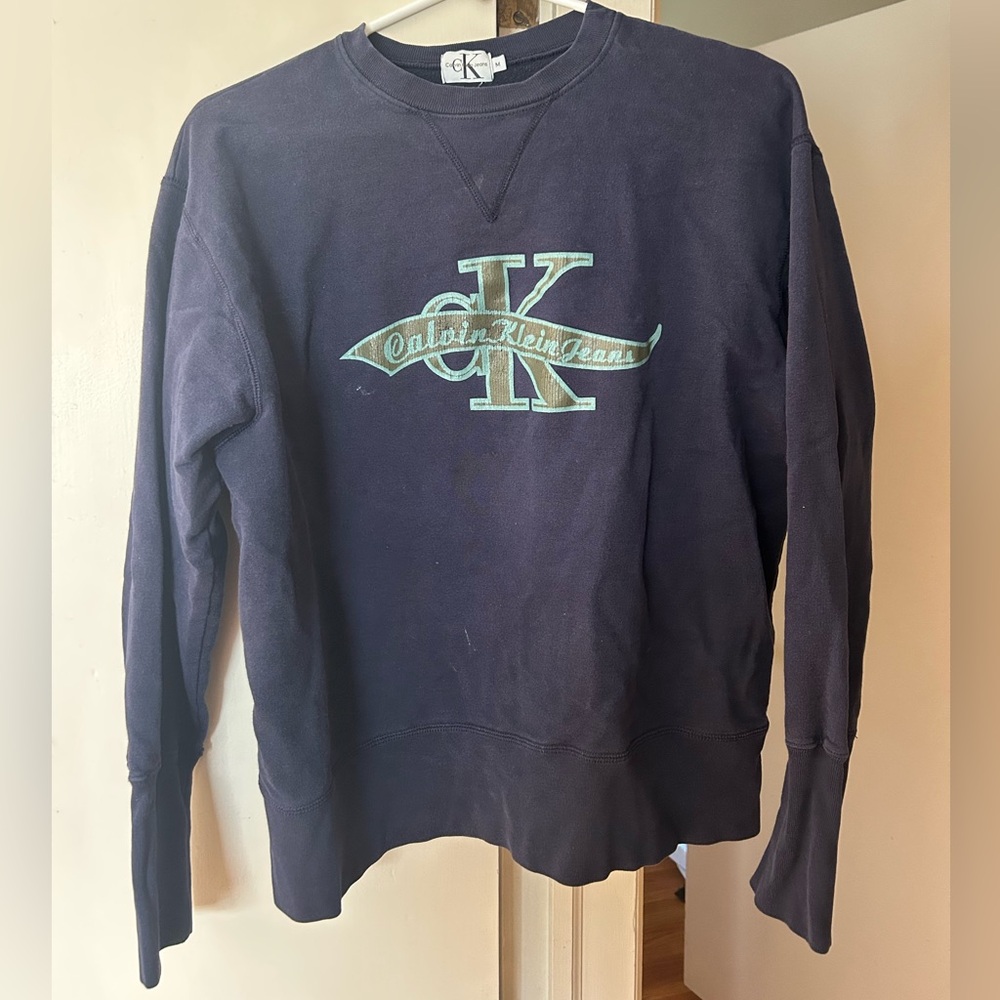 Navy vintage Calvin Klein crewneck sweatshirt